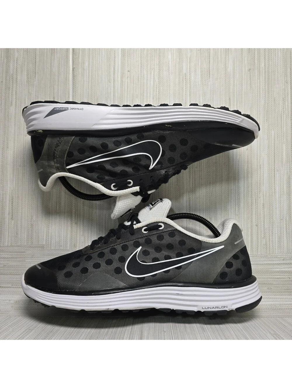 Nike LunarSwift+ 2 Polka Dot Black White Men’s 8.5 Running Shoes 443840-001